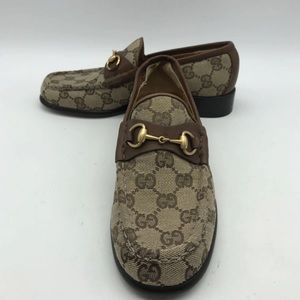 Gucci Tan GG Horsebit loafers 5.5